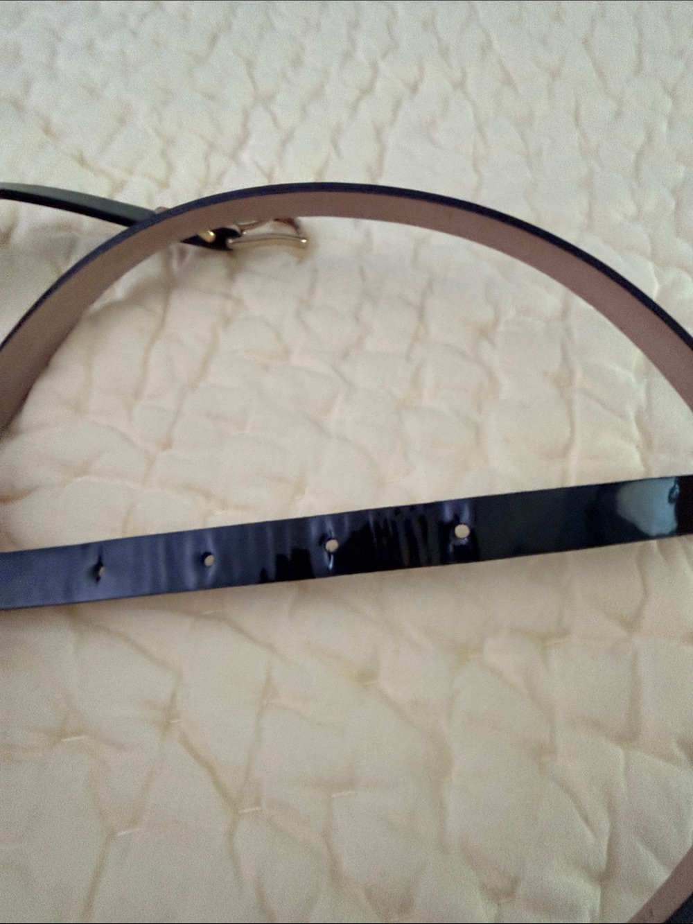 J. Crew Black Skinny Patent Leather Belt with Gold Buckle - Picture 5 of 5